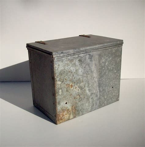 metal box with hingeed lid|galvanized boxes with hinged lids.